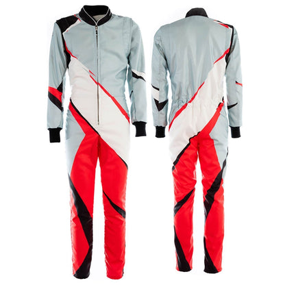 Go-Kart Car Racing Costume - White/Gray/Orange