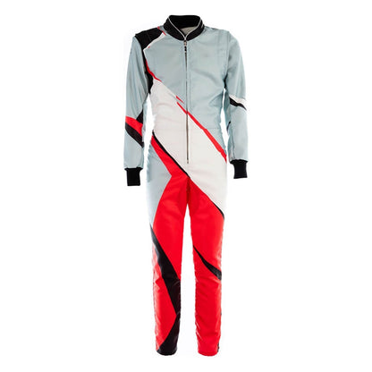 Go-Kart Car Racing Costume - White/Gray/Orange