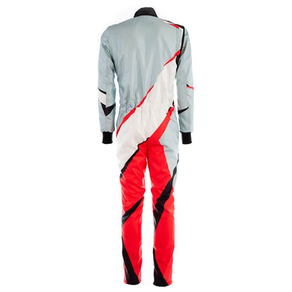 Go-Kart Car Racing Costume - White/Gray/Orange