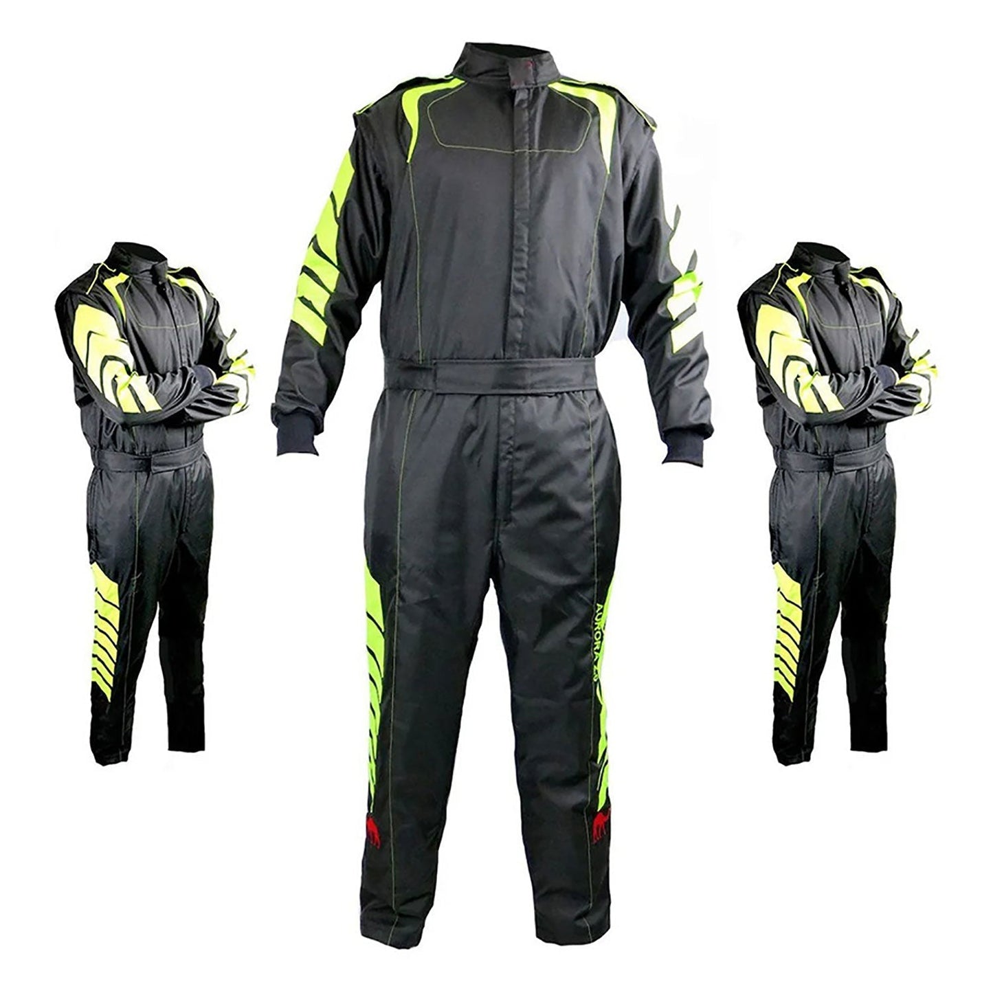 Go-Kart Driver Race Costume - Black, Khaki
