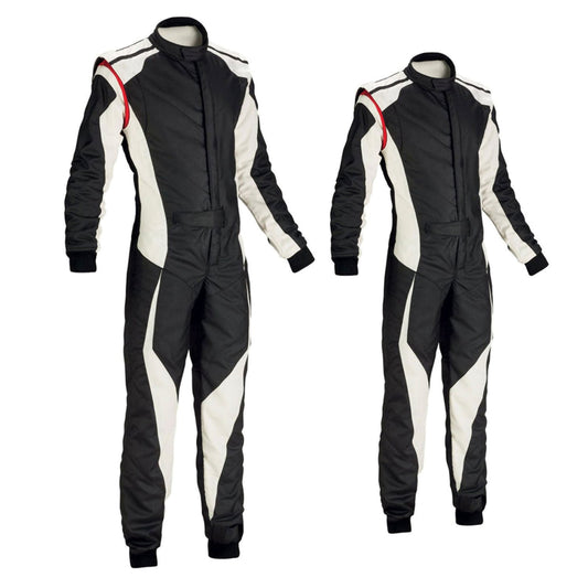 Go Kart Racing Suit Black & White