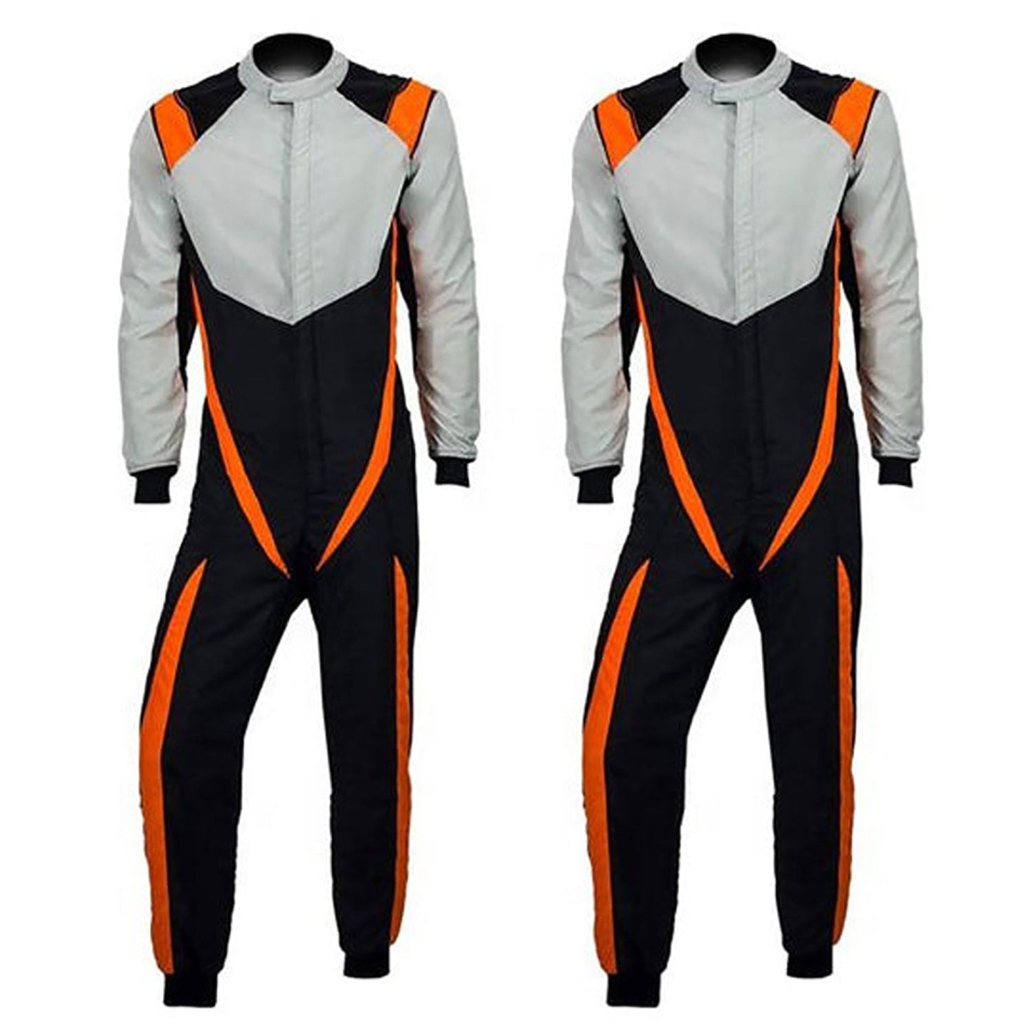 Gray/Black/Orange Karting Racing Outfit