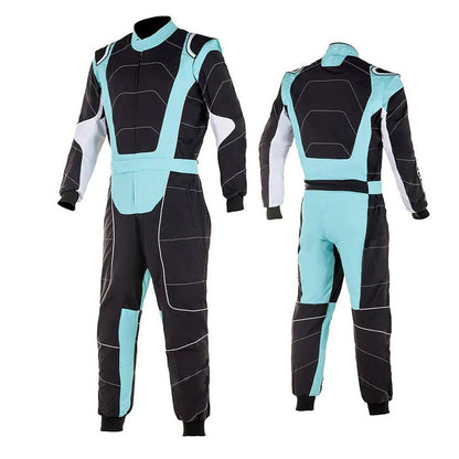 Karting Race Driver Suit - Black/Light Blue