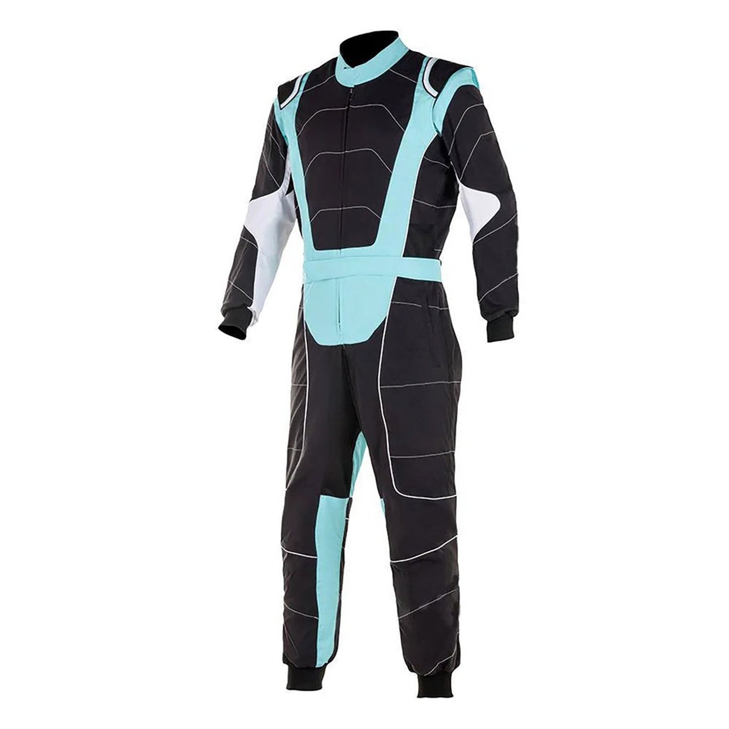 Karting Race Driver Suit - Black/Light Blue