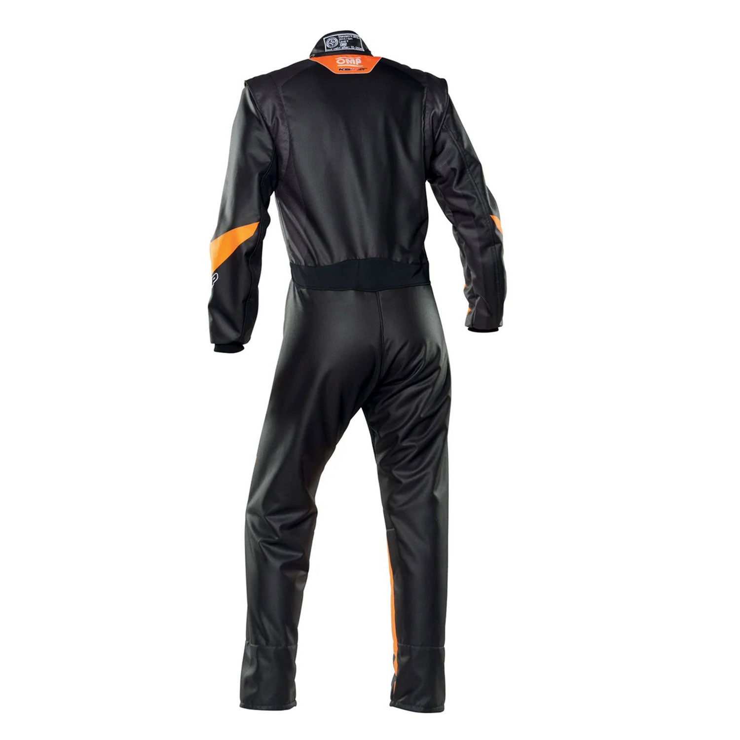 Back View of OMP Black/Orange KS-2 ART Karting Suit - GPX Wear