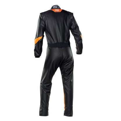 Back View of OMP Black/Orange KS-2 ART Karting Suit - GPX Wear