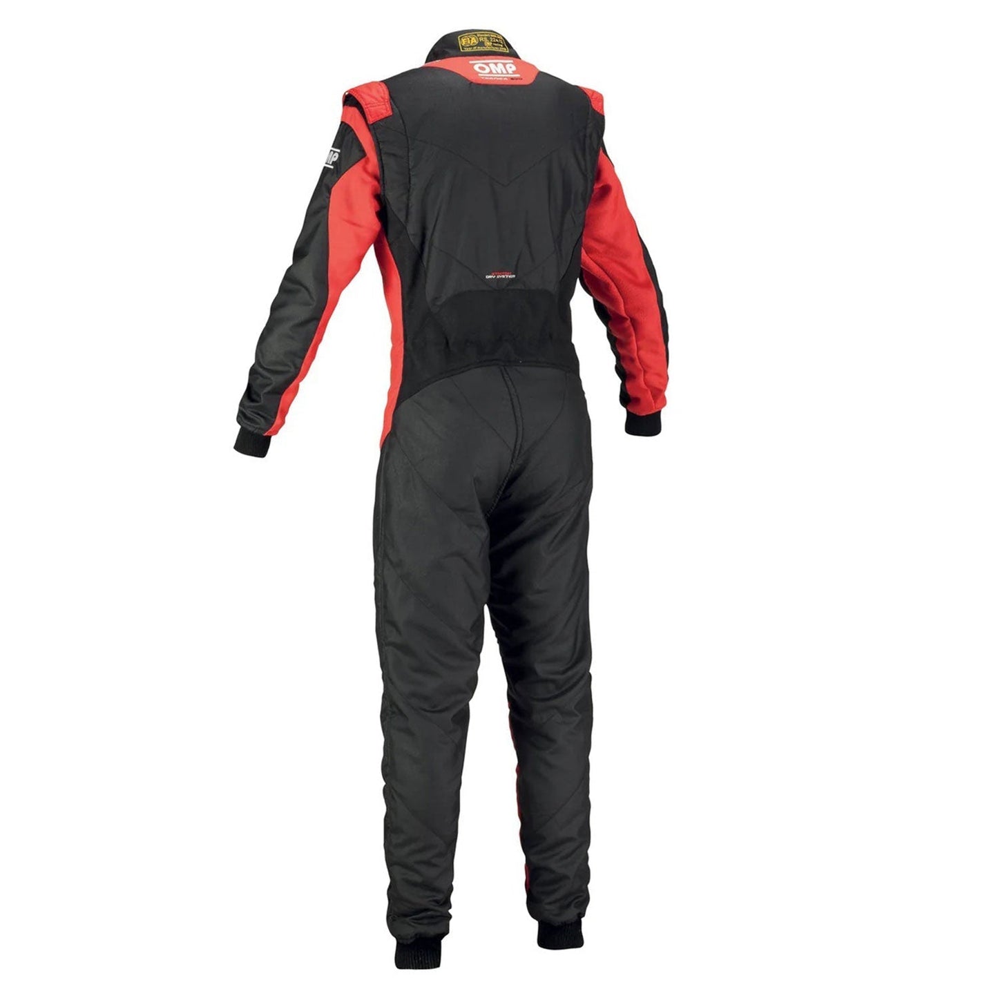 Back View of OMP Black Tomato Red Tecnica Evo Racing Suit - GPX Wear