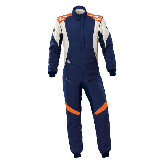 OMP Blue White Orange Tecnica Evo Racing Suit - GPX Wear