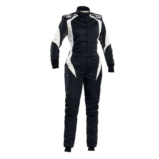 OMP FIRST ELLE Black/White Women's Go Kart Racing Suit - GPX Wear