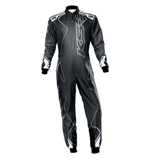 OMP KS-3 ART Go Kart Racing Suit - Black/White - GPX Wear
