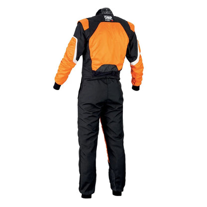 Back View of OMP KS-3 FLUO Orange Go Kart Racing Suit - GPX Wear