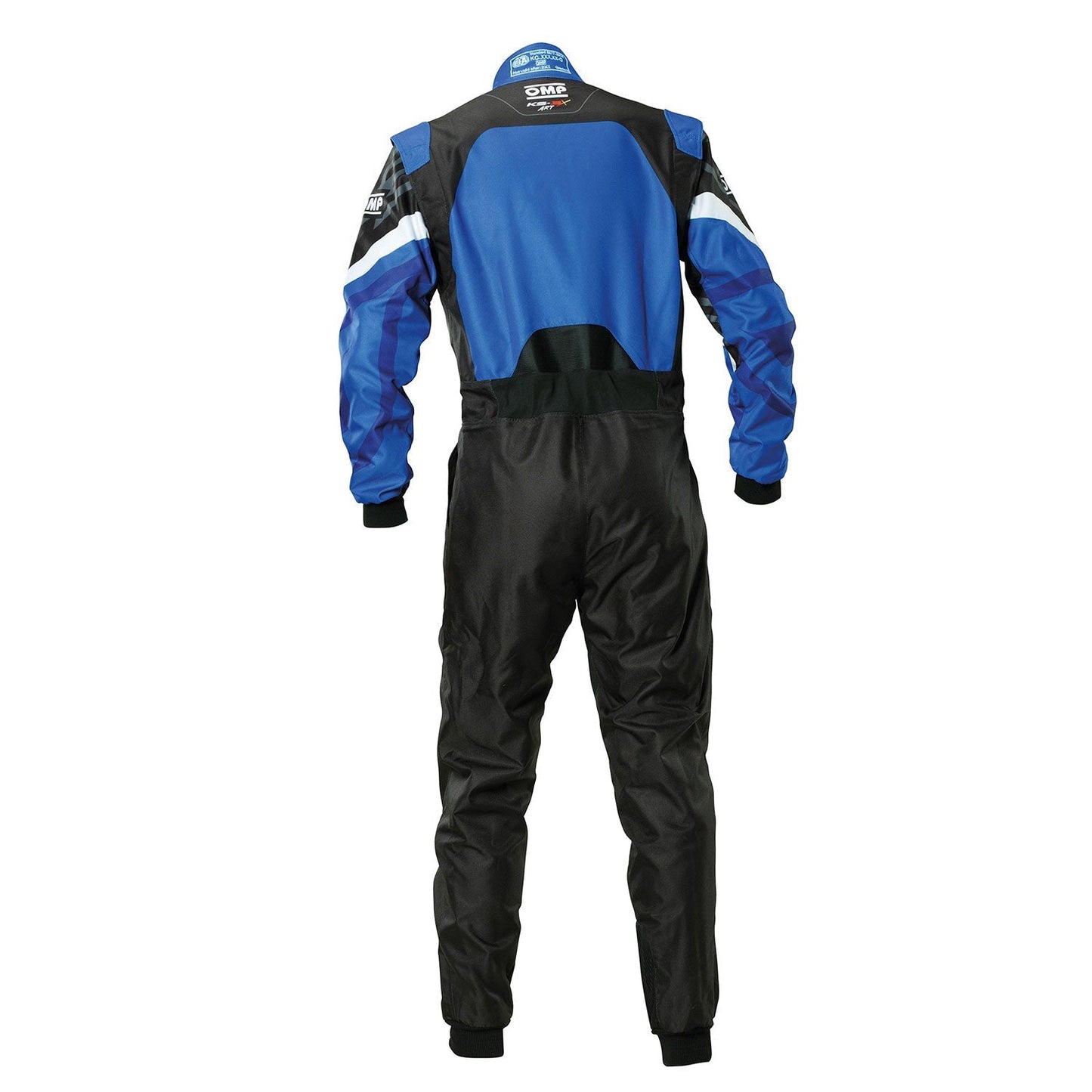 Back View of OMP KS-3X ART Style 1 Blue/Black Karting Suit - GPX Wear