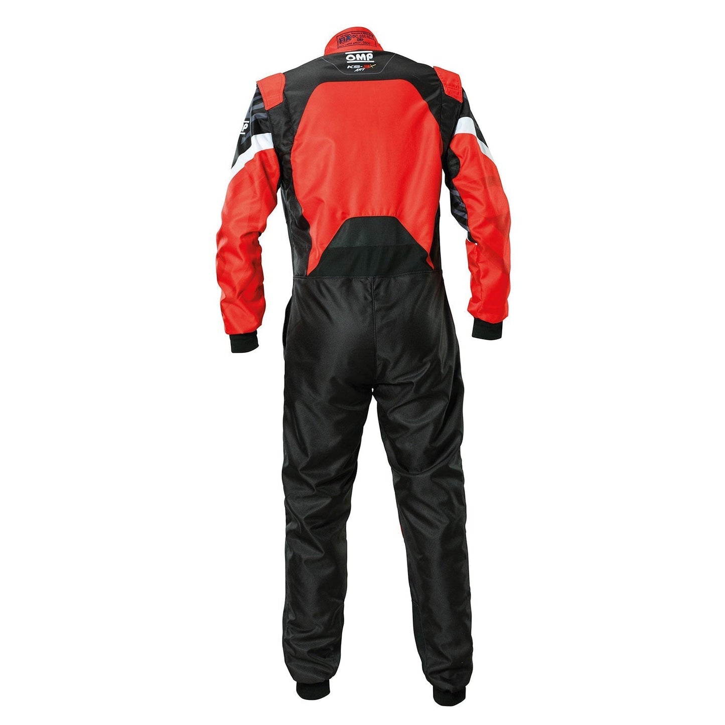 Back View of OMP KS-3X ART Style 1 Red/Black Karting Suit - GPX Wear