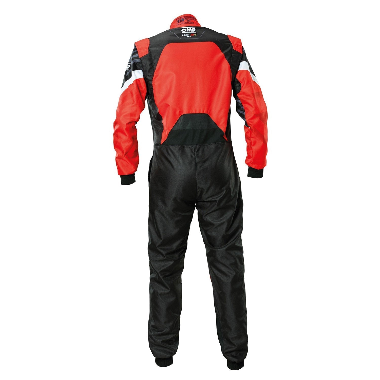 Back View of OMP KS-3X ART Style 1 Red/Black Karting Suit - GPX Wear