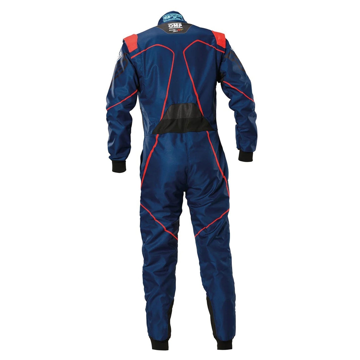Back View of OMP KS-3X ART Style 2 Blue Karting Suit