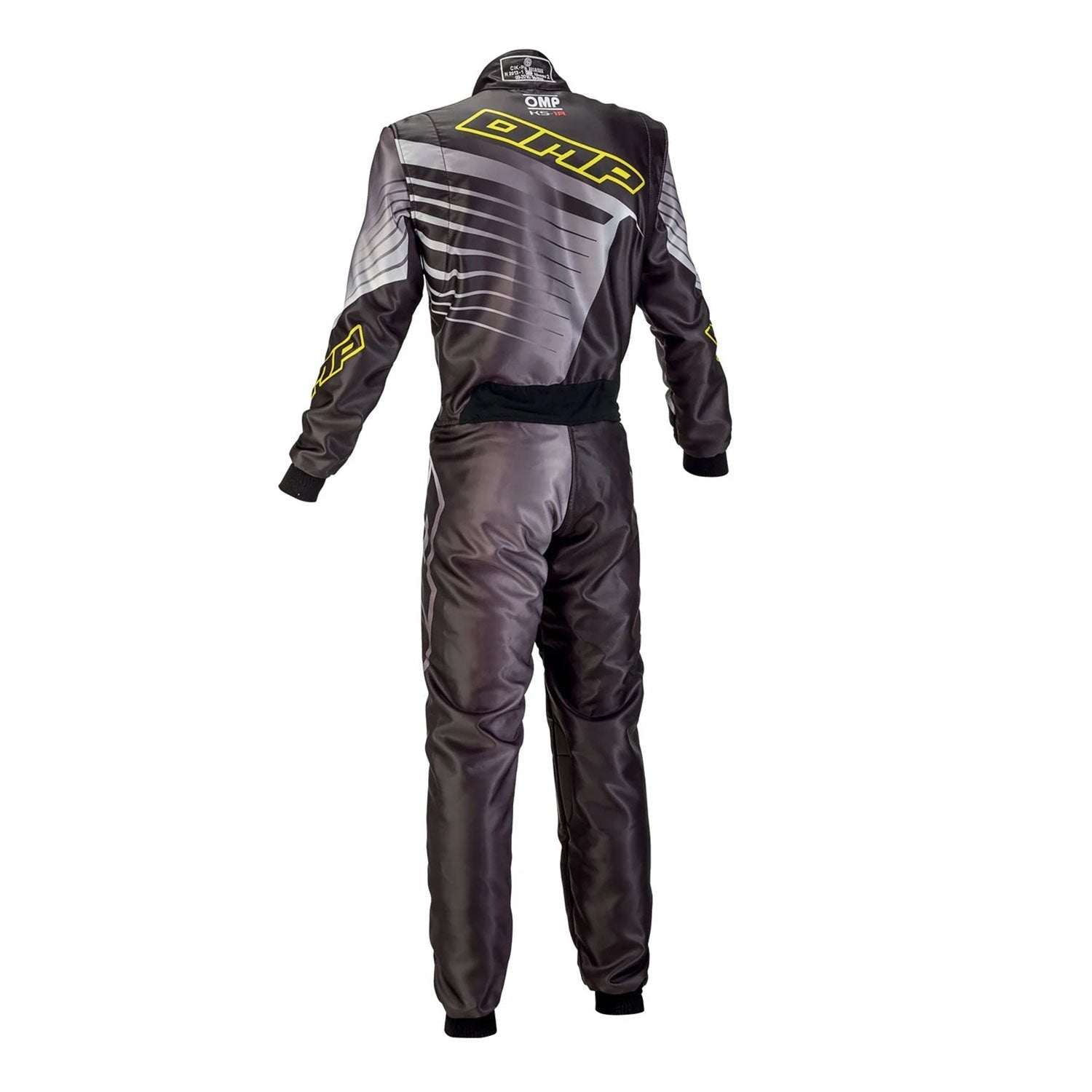 Bck View of OMP KS 1-R Gray, Black Karting Suit - GPX Wear 