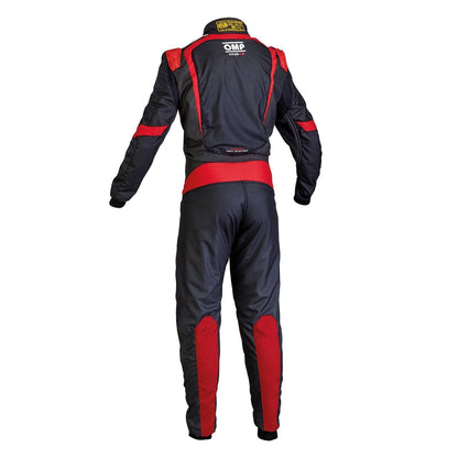 Back View of OMP ONE-S1 Black Red Go Kart Racing Suit - GPX Wear