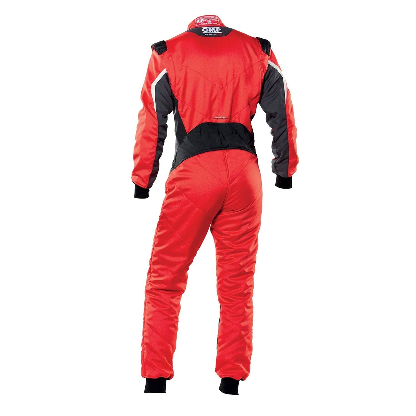 Back View of OMP Red Black Tecnica Evo Racing Suit - GPX Wear