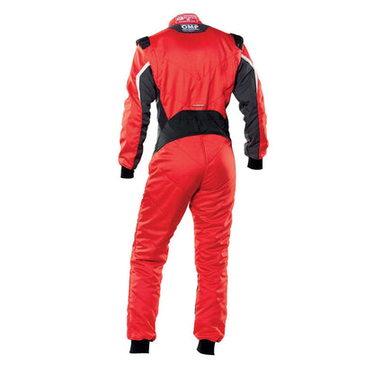 Back View of OMP Red Black Tecnica Evo Racing Suit - GPX Wear
