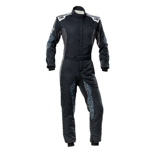 OMP TECNICA HYBRID Racing Suit - Black and Gray - GPX Wear