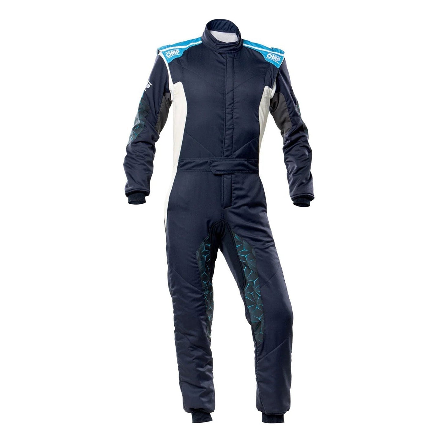 OMP TECNICA HYBRID Racing Suit - Blue and White - GPX Wear