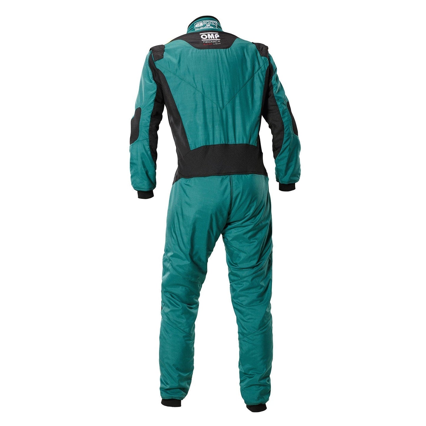 Back View of OMP Tecnica Go-Kart Racing Suit - Teal - GPX Wear