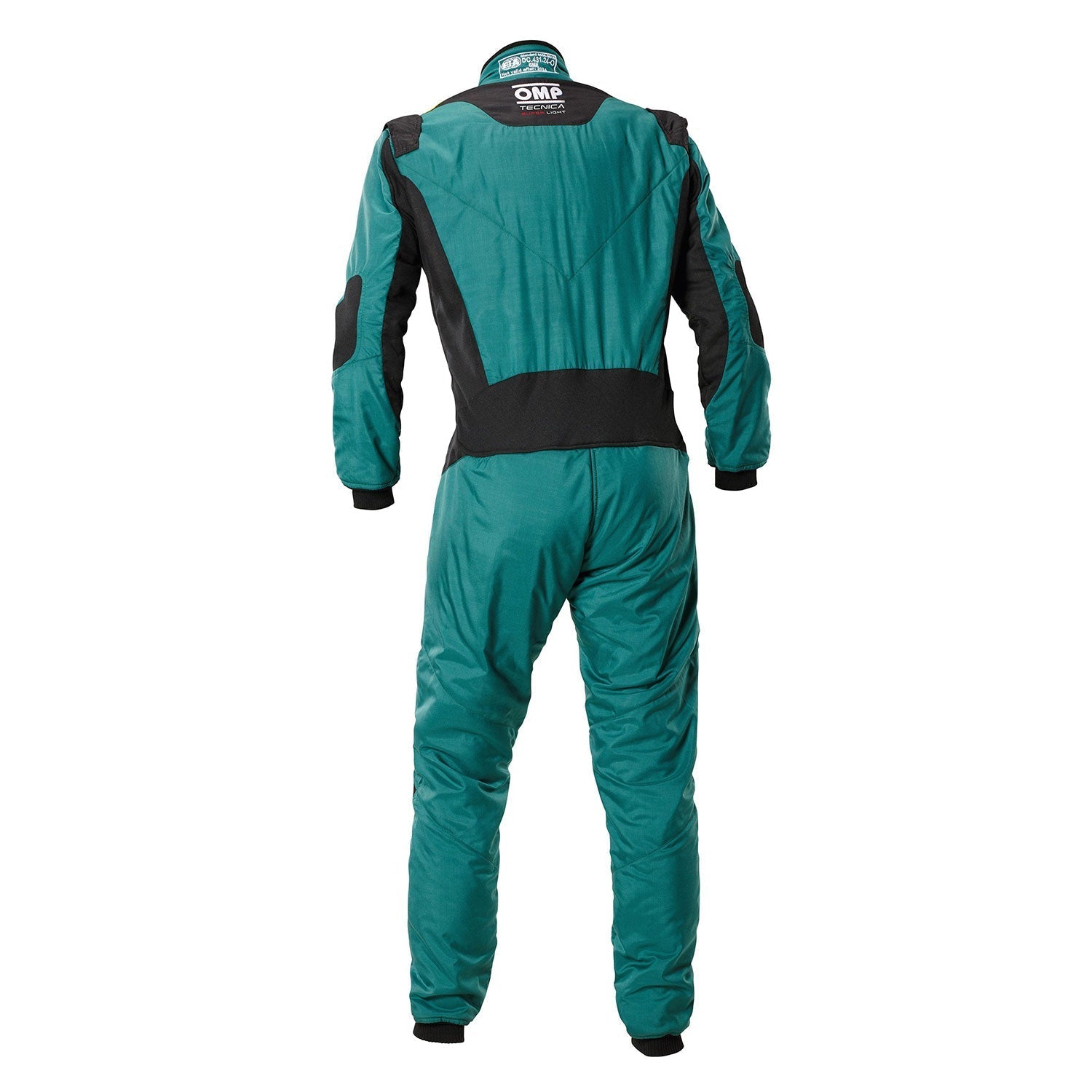 Back View of OMP Tecnica Go-Kart Racing Suit - Teal - GPX Wear