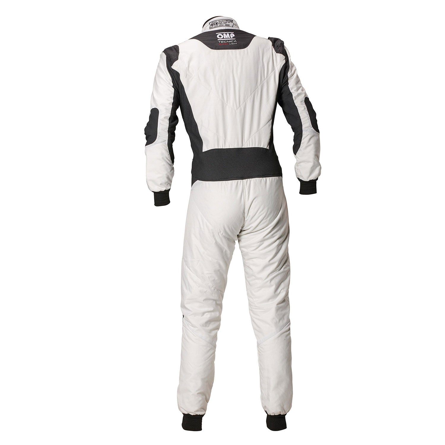 Back View of OMP Tecnica Go-Kart Racing Suit - White - GPX Wear