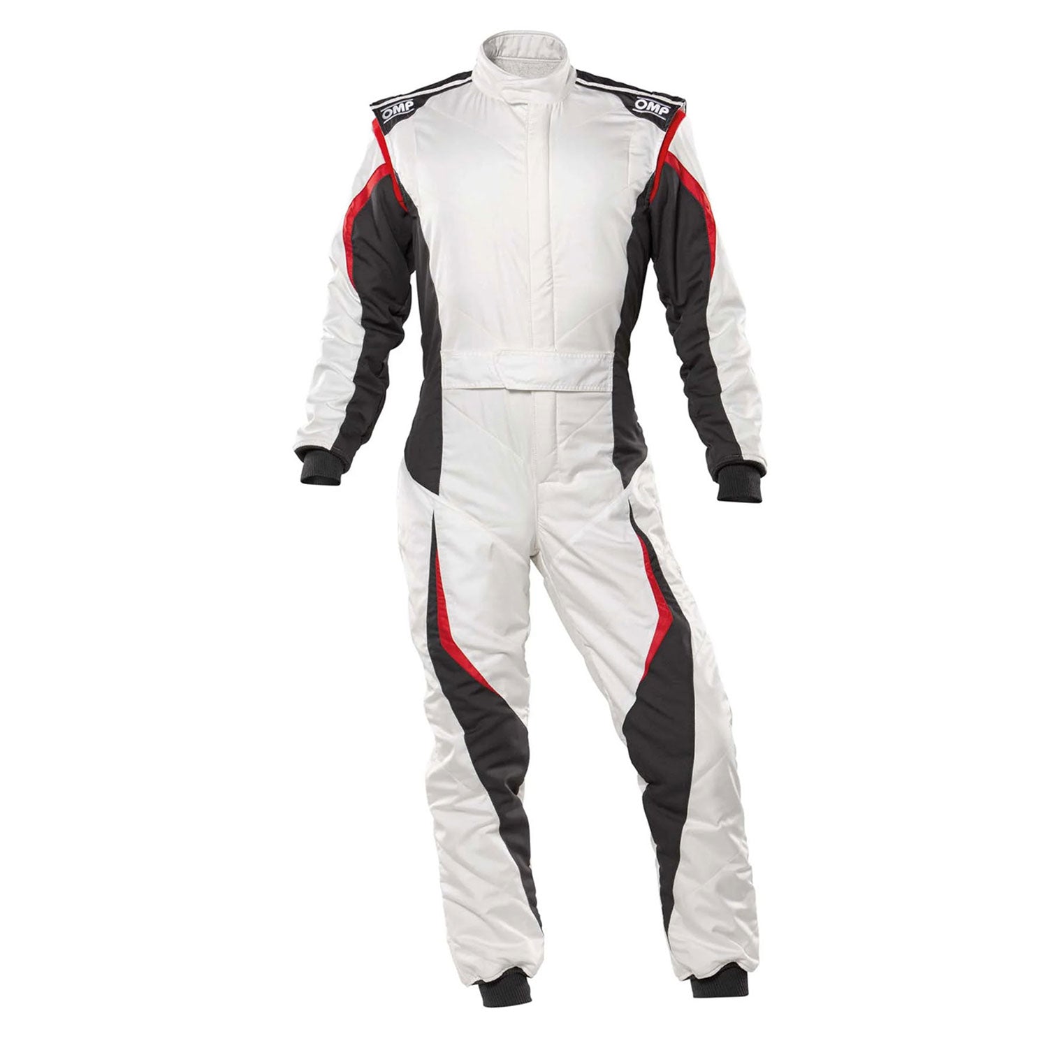 OMP White Black Red Tecnica Evo Racing Suit - GPX Wear