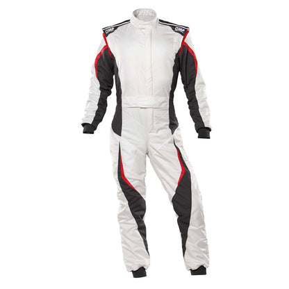 OMP White Black Red Tecnica Evo Racing Suit - GPX Wear