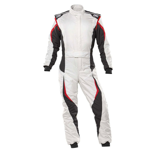 OMP White Black Red Tecnica Evo Racing Suit - GPX Wear