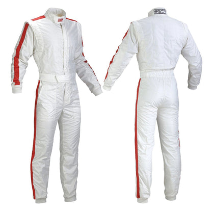 OMP White One Vintage Kart Racing Suit F1 1960s Style - GPX Wear