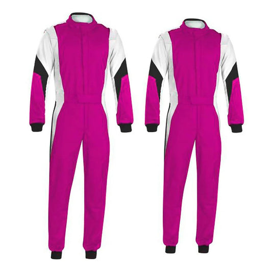 Pink, White Go-Kart Race Cordura One Piece Suit
