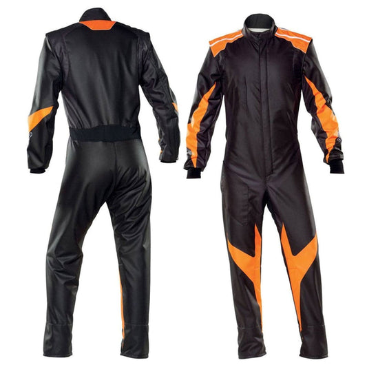Plain Black Orange Go Kart Racing Outfit