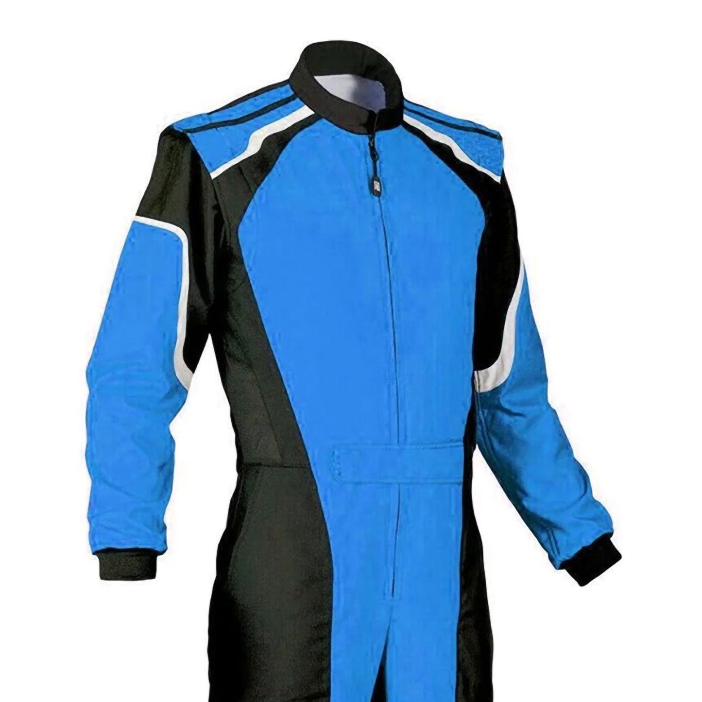 Plain Black & Blue Go Kart Racing Suit