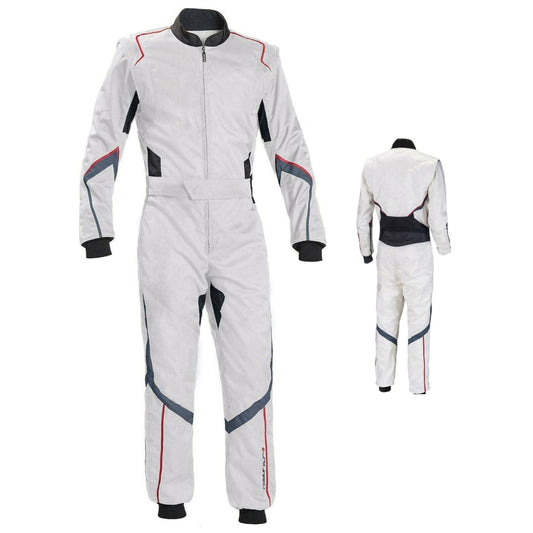 Plain White Go Kart Racing Outfit
