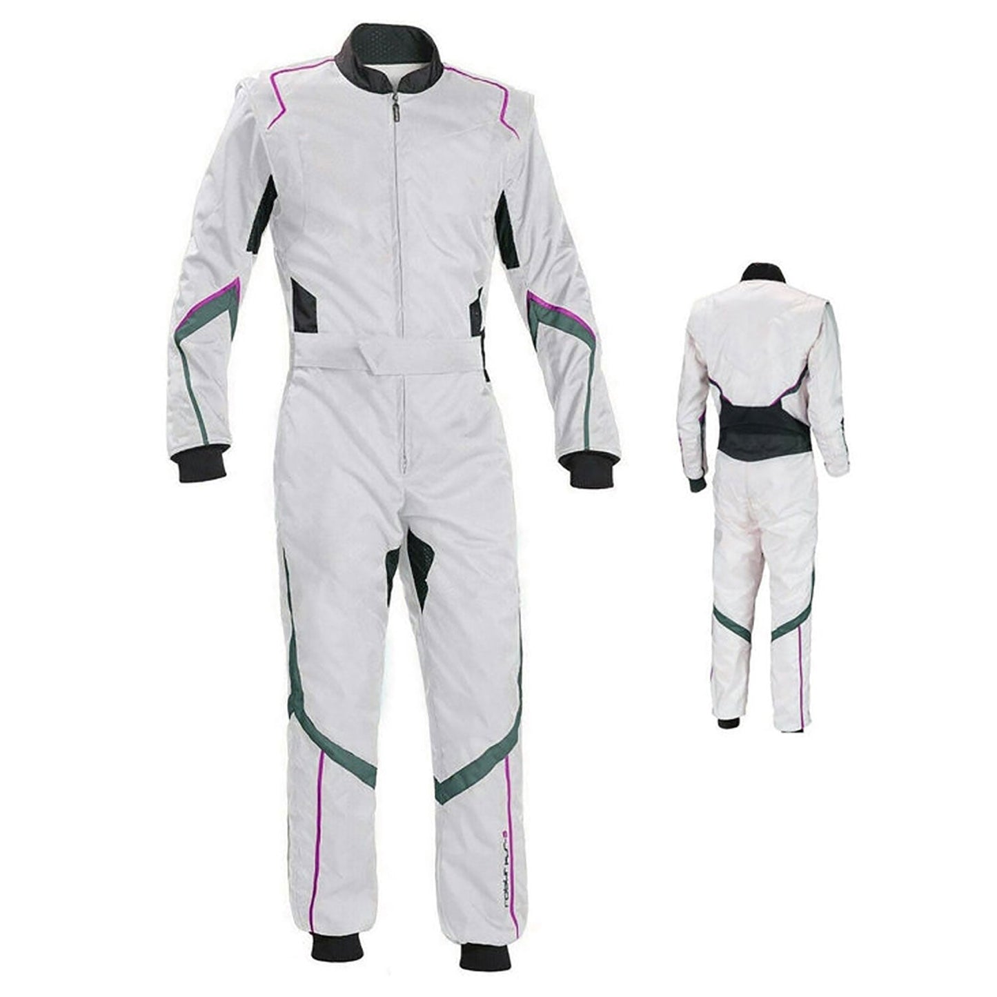 White Karting Driver Racewear