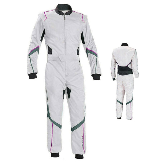 White Karting Driver Racewear