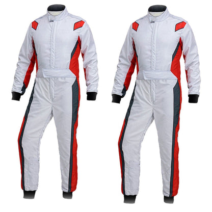 White Racing Wear For Karting