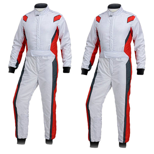 White Racing Wear For Karting